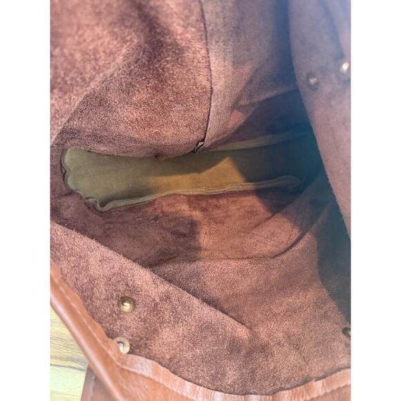 Large‎ Leather Suede Studded Bag Purse Tote - Picture 6 of 6